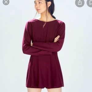 Zara Long Sleeve Romper - Wine